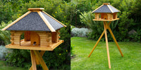 stabiles Futterhaus, Vogelhaus, imprägn.,Strukturputz, Ständer u. Solar wählbar - Ansicht 3