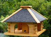 stabiles Futterhaus, Vogelhaus, imprägn.,Strukturputz, Ständer u. Solar wählbar - Ansicht 2