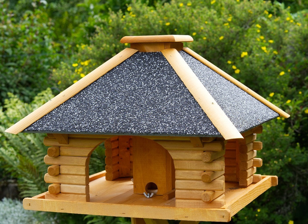 stabiles Futterhaus, Vogelhaus, imprägn.,Strukturputz, Ständer u. Solar wählbar - Ansicht 2