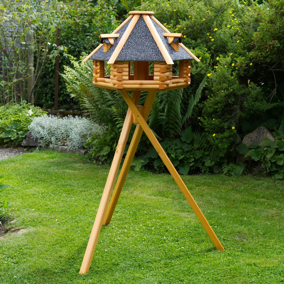 XXL Luxus Vogelhaus, Blickfang, Vogelfutterhaus aus Holz, 70x45 cm, V13s XXL mit Ständer.