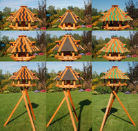 XL - XXL Luxus Vogelhaus, wahlw. mit Solar / Ständer, absoluter Blickfang, Vogelfutterhaus aus Holz, V13