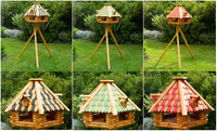 XXL Luxus Vogelhaus mit Solarbeleuchtung absoluter Blickfang, Vogelfutterhaus aus Holz, V13 XXL mit Ständer