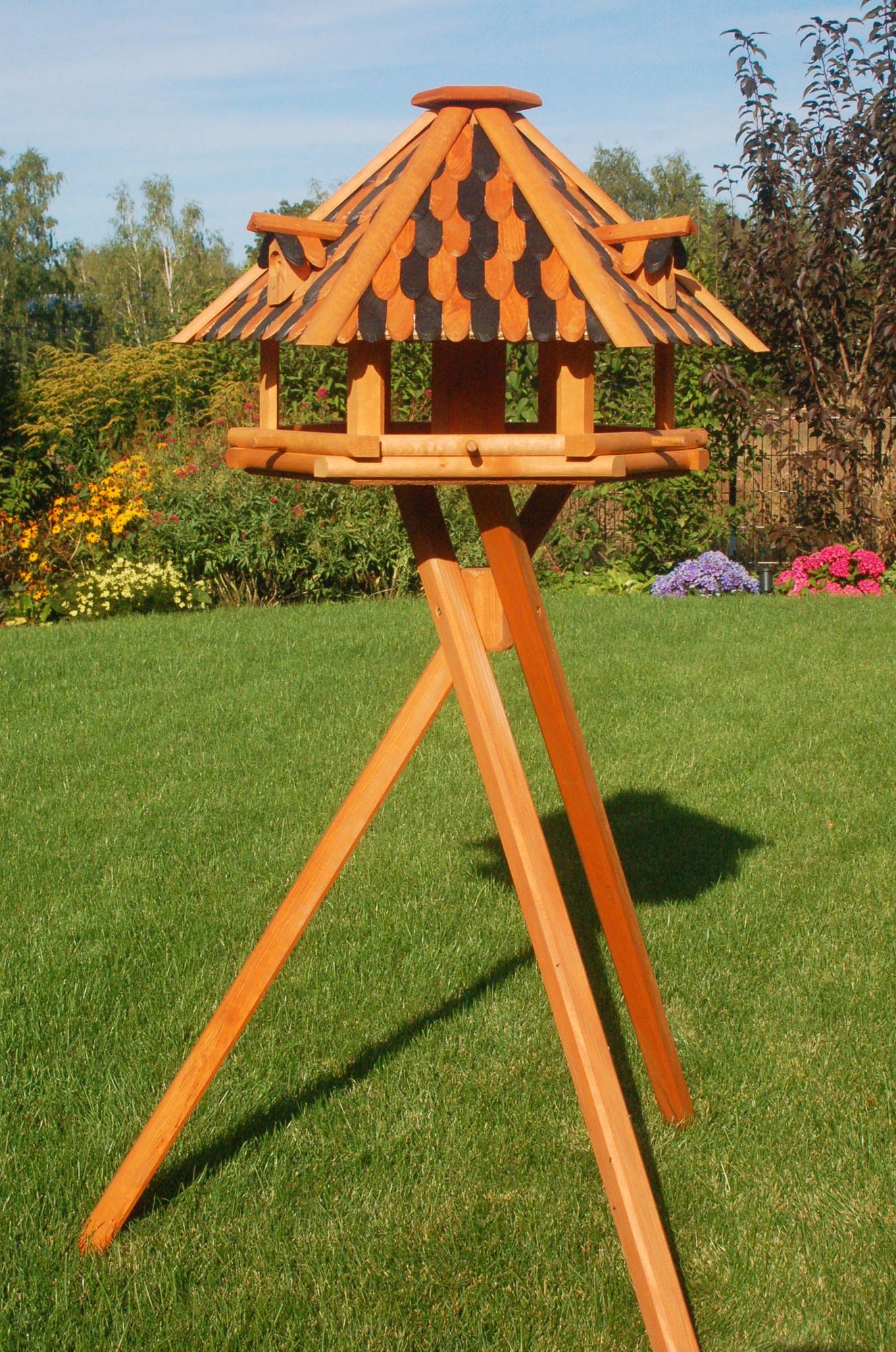 XL - XXL Luxus Vogelhaus, wahlw. mit Solar / Ständer, absoluter Blickfang, Vogelfutterhaus aus Holz, V13 - Ansicht 10