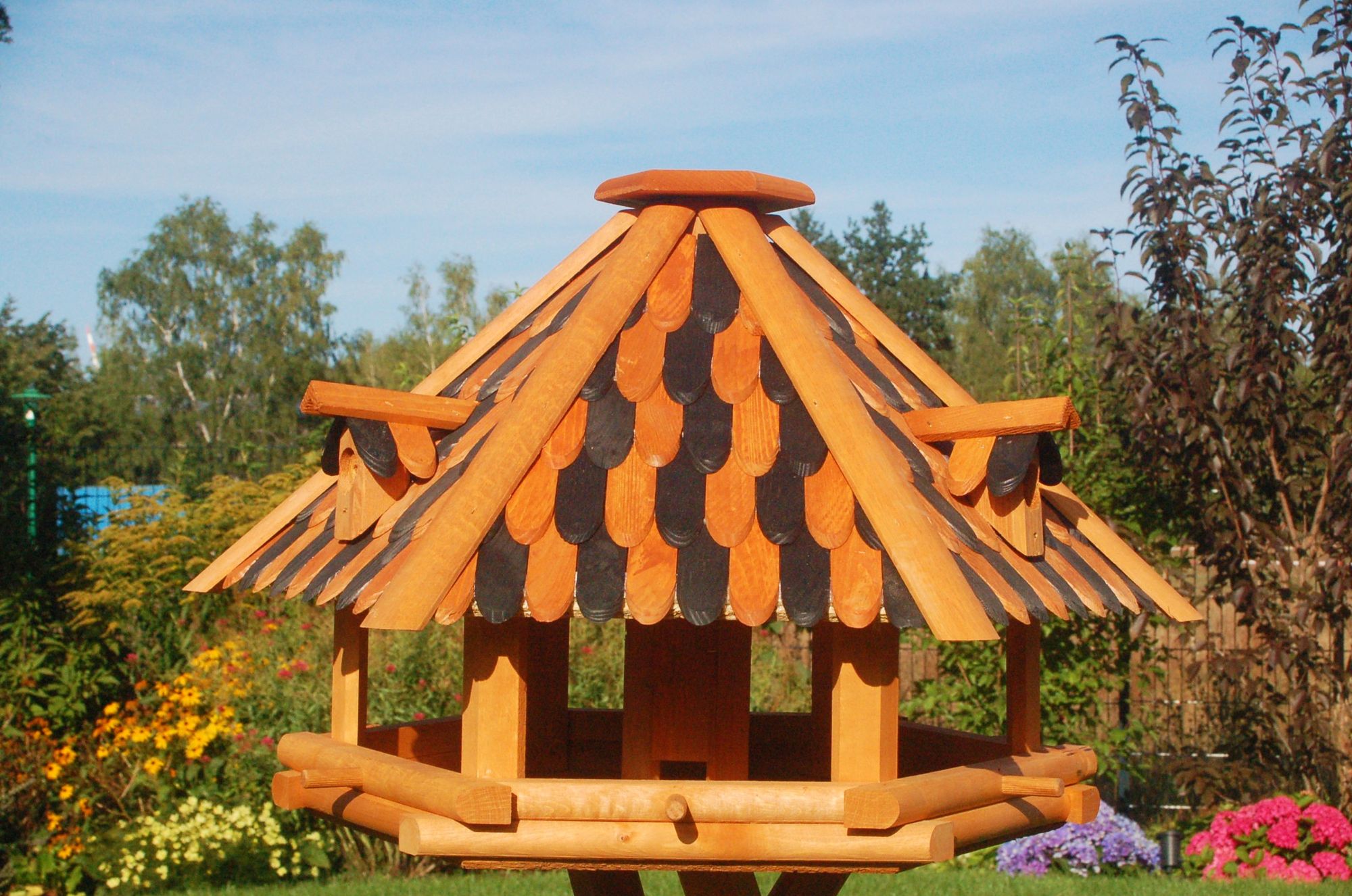 XL - XXL Luxus Vogelhaus, wahlw. mit Solar / Ständer, absoluter Blickfang, Vogelfutterhaus aus Holz, V13 - Ansicht 5