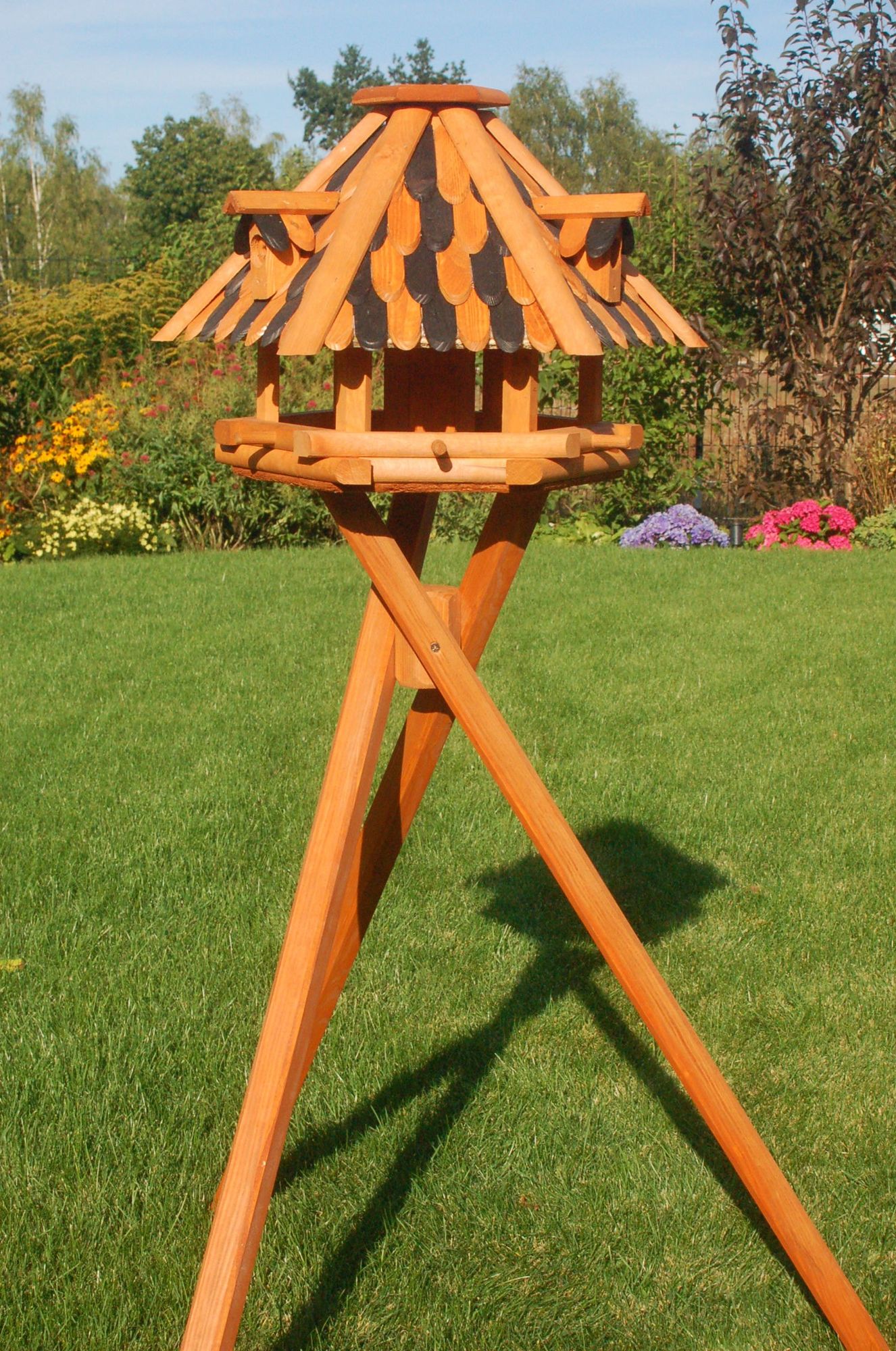 XL - XXL Luxus Vogelhaus, wahlw. mit Solar / Ständer, absoluter Blickfang, Vogelfutterhaus aus Holz, V13 - Ansicht 7