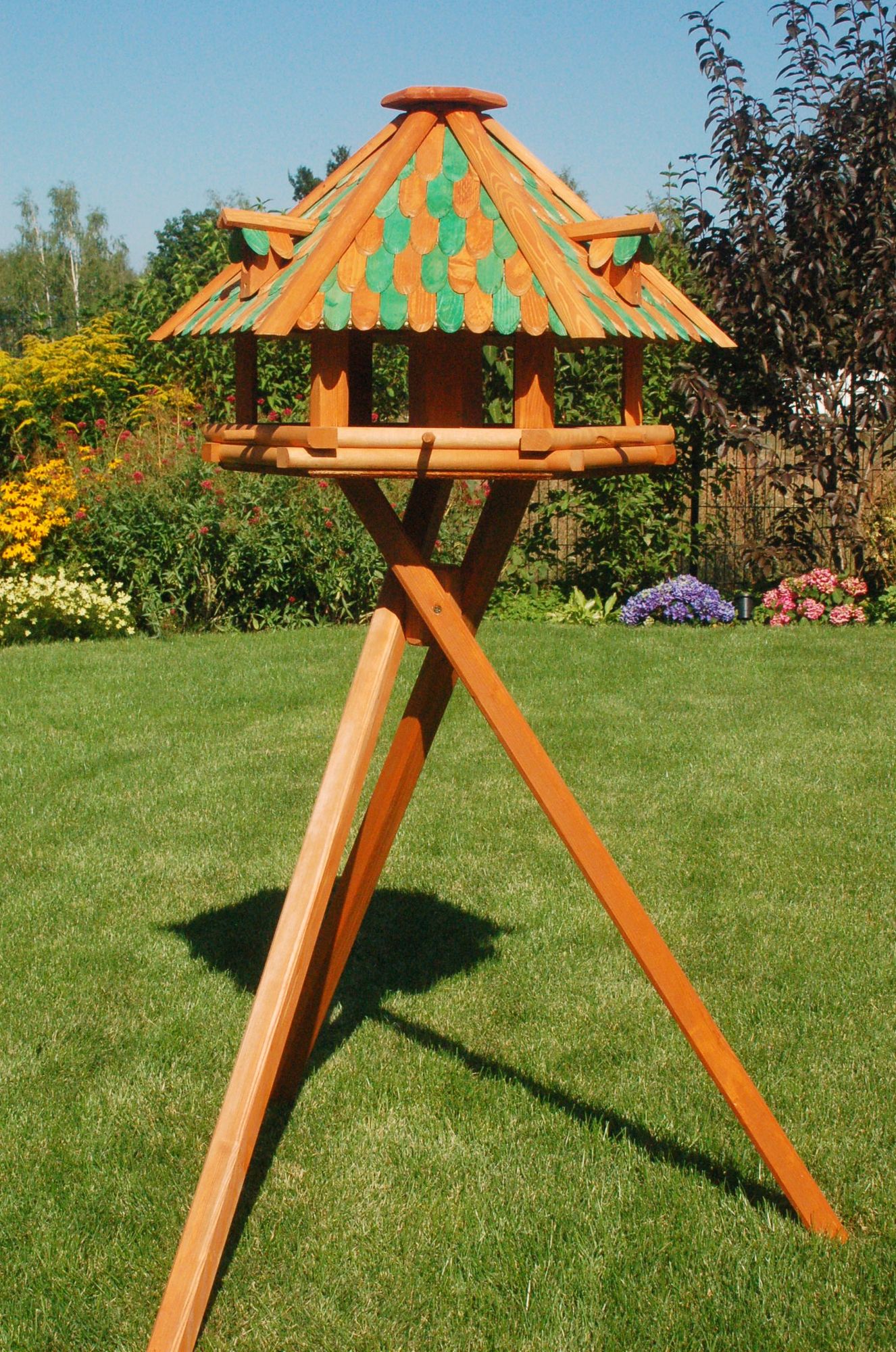 XL - XXL Luxus Vogelhaus, wahlw. mit Solar / Ständer, absoluter Blickfang, Vogelfutterhaus aus Holz, V13 - Ansicht 9