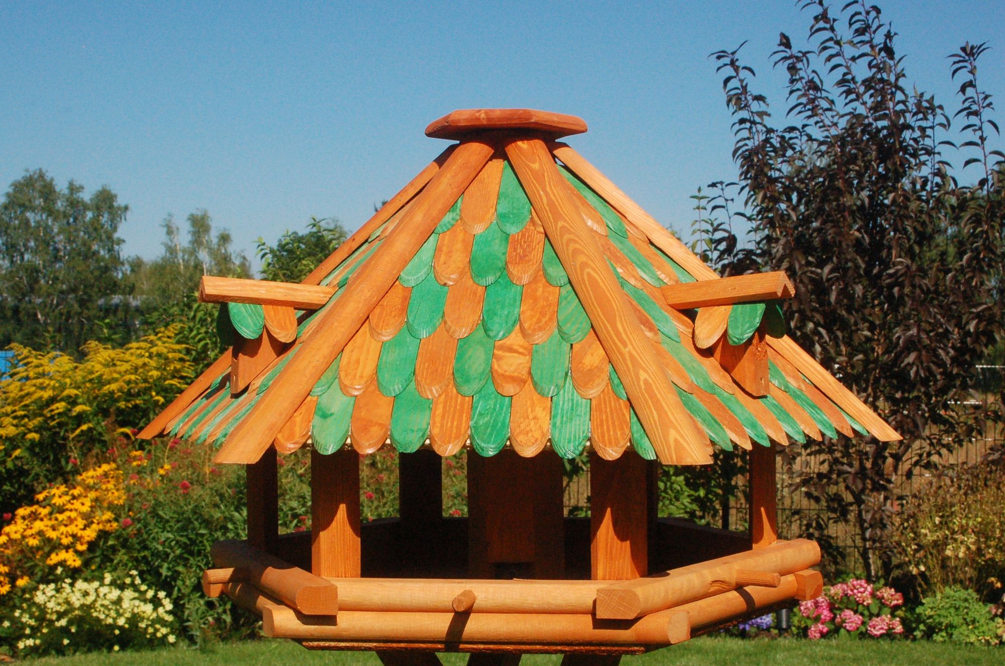 XL - XXL Luxus Vogelhaus, wahlw. mit Solar / Ständer, absoluter Blickfang, Vogelfutterhaus aus Holz, V13 - Ansicht 13