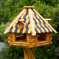 XXL Luxus Vogelhaus absoluter Blickfang, Vogelfutterhaus aus Holz, V13b XXL mit Ständer - Ansicht 2