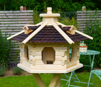 XXL Vogelhaus Vogelhäusschen Futterhaus, verschiedene Farben, Holzschindeldach natur V16 - Ansicht 6