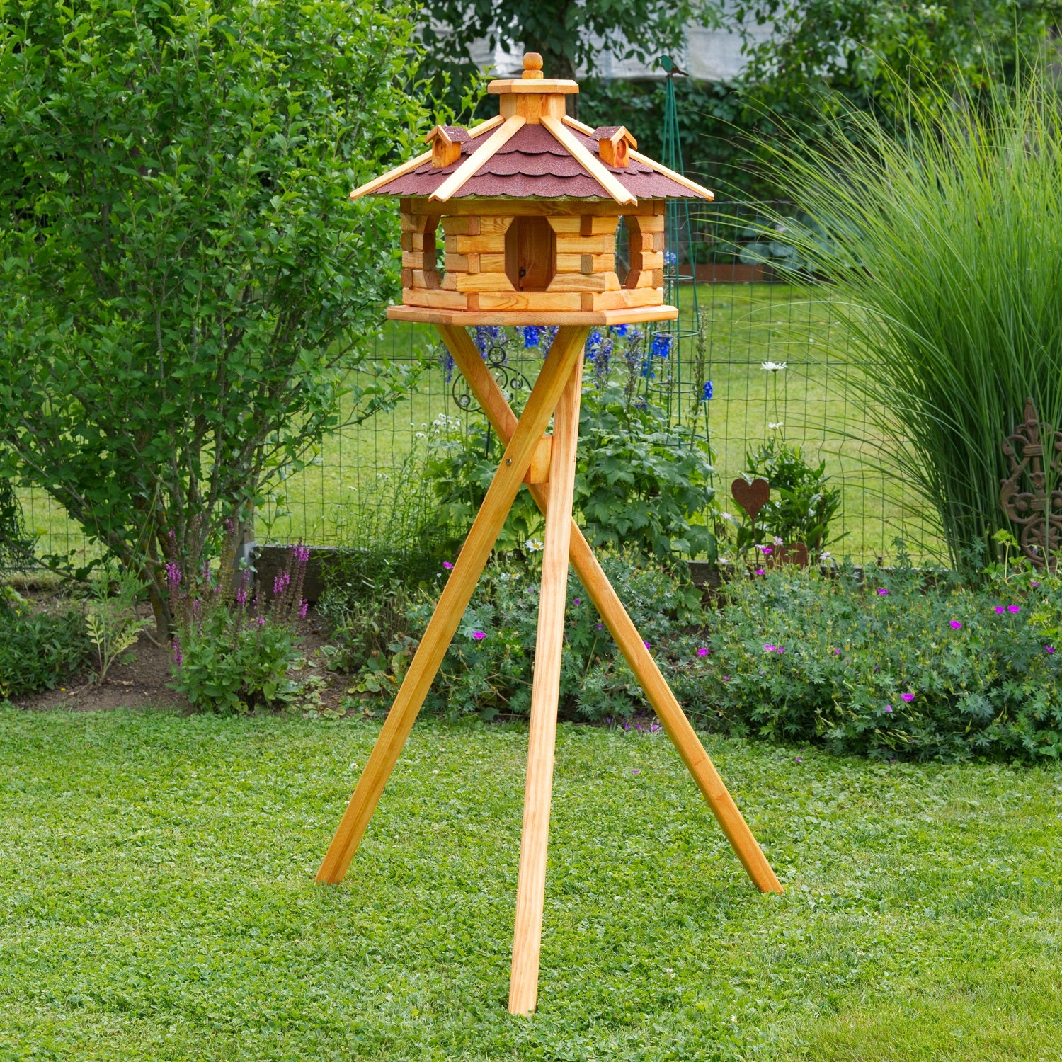 Vogelhaus V16 Variante in verschiedenen Größen und Farben mit oder ohne Ständer oder Solar - Ansicht 5
