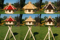 Vogelhaus Vogelhäusschen Futterhaus, verschiedene Farben, Holzschindeldach natur V18