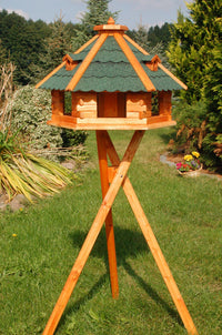 Riesiges XXL Vogelhaus, Futterhaus 67 x 45 cm imprägniert, Bitumschindeldach verschiedene Farben wählbar, mit oder ohne Vogelhausständer, V18 - Ansicht 4