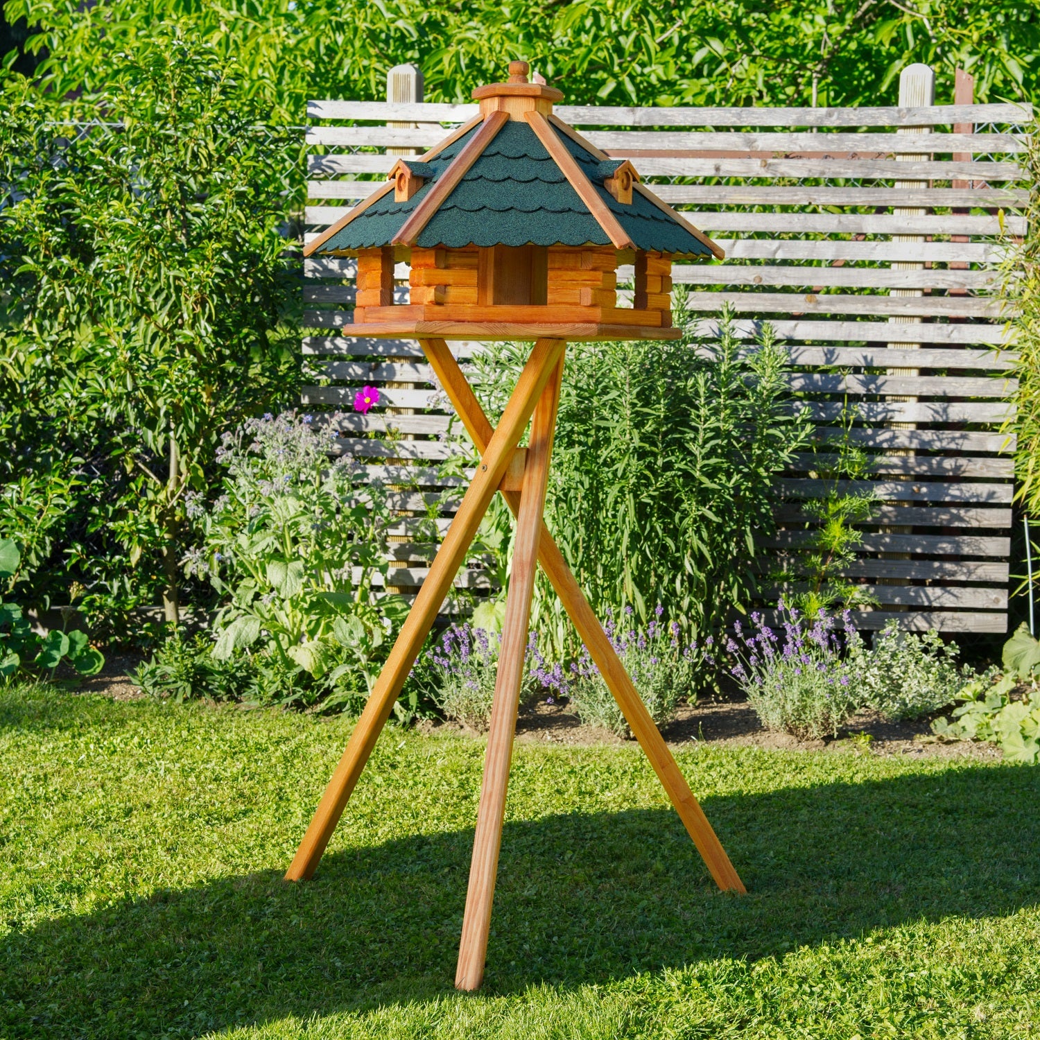 Großes XXL-Vogelhaus - Holz & farbiges Dach - 68 x 45 cm - Ansicht 4