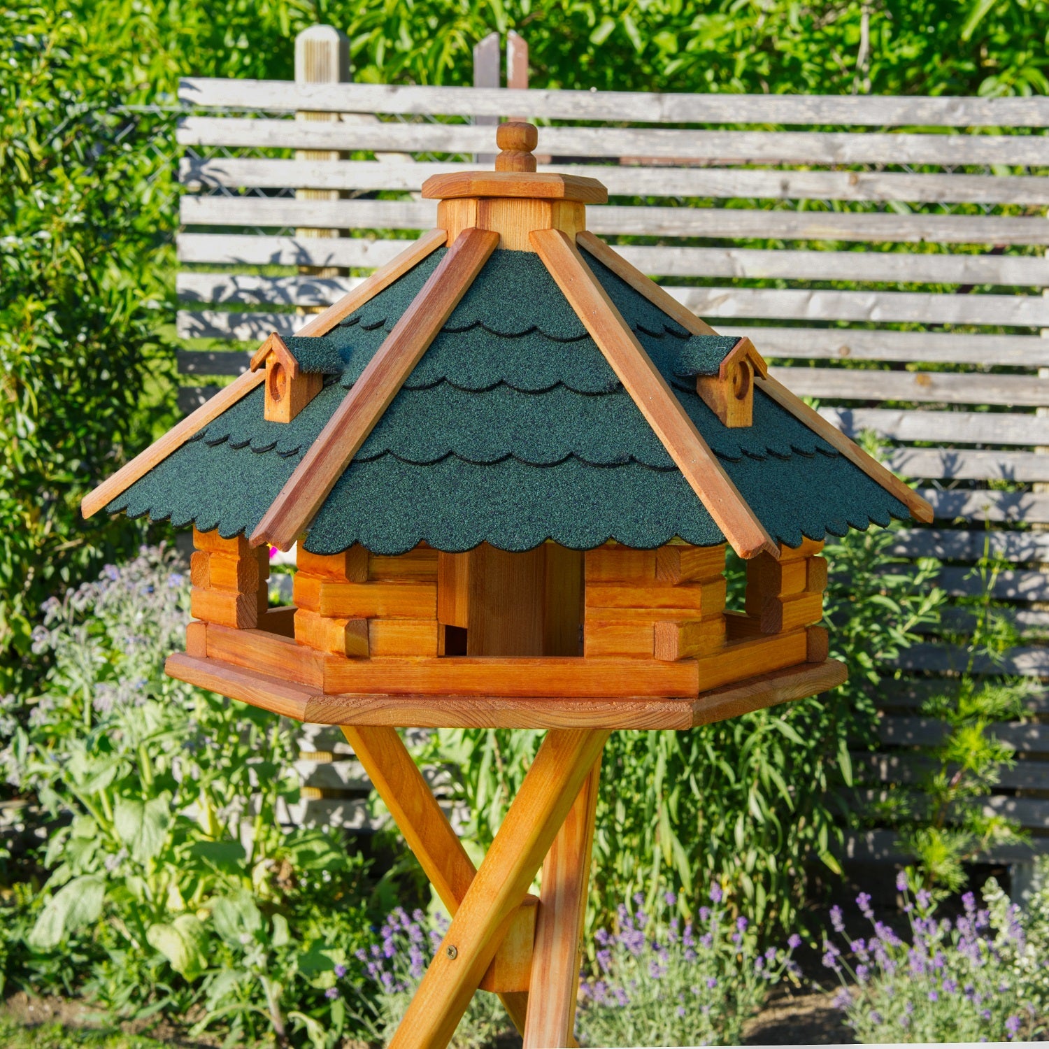 Großes XXL-Vogelhaus - Holz & farbiges Dach - 68 x 45 cm - Ansicht 3
