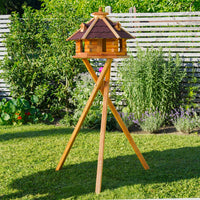 I Futterstation - Holz & farbiges Dach - 55 x 37 cm