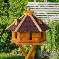 I Futterstation - Holz & farbiges Dach - 55 x 37 cm - Ansicht 2