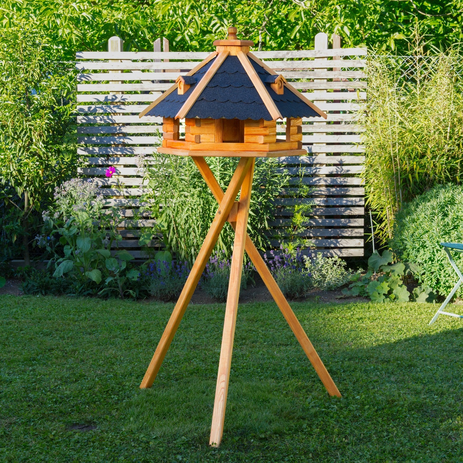 Großes XXL-Vogelhaus - Holz & farbiges Dach - 68 x 45 cm - Ansicht 6