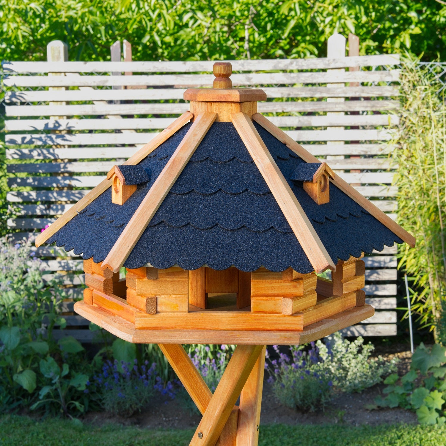 Großes XXL-Vogelhaus - Holz & farbiges Dach - 68 x 45 cm - Ansicht 5