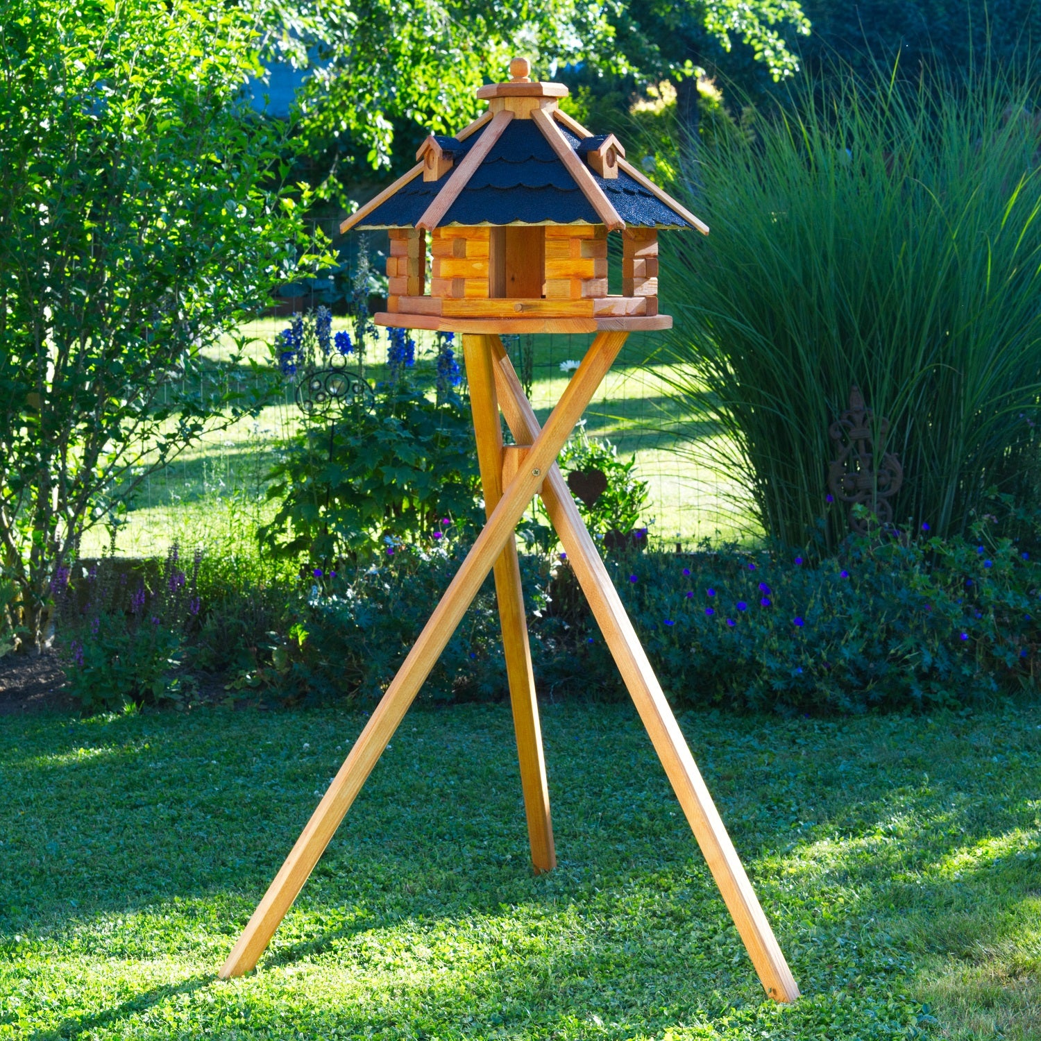 I Futterstation - Holz & farbiges Dach - 55 x 37 cm - Ansicht 5