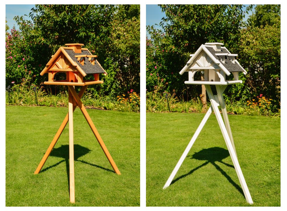 Vogelhaus in Weiß oder Braun - Holz mit Steinputz - 50 x 36 cm