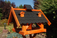 XXL Futterhaus Vogelhaus mit Bitumenschindeln und Gauben versch. Dachfarben wählbar mit oder ohne Solarbeleuchtung V19 - Ansicht 2