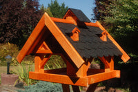 XXL Futterhaus Vogelhaus mit Bitumenschindeln und Gauben versch. Dachfarben wählbar mit oder ohne Solarbeleuchtung V19 - Ansicht 3