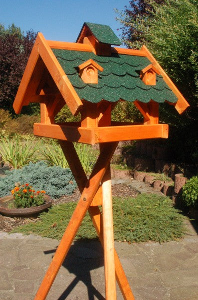 Futterhaus für Vögel - Holz & farbiges Dach - 43 x 38 x 37 cm