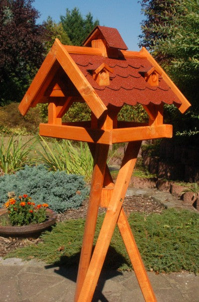 Futterhaus für Vögel - Holz & farbiges Dach - 43 x 38 x 37 cm - Ansicht 2