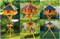 Großes Futtervogelhaus - Holz & farbiges Dach - 50 x 45 cm, V20 Bitum XXL Großes Futtervogelhaus - Holz & farbiges Dach - 50 x 45 cm