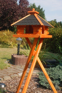 Vogelfutterhaus mit Silo - Holz & farbiges Dach - 43 x 39 cm, V20 Bitum - Ansicht 6