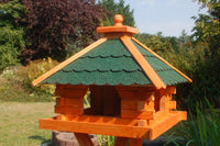 Vogelfutterhaus mit Silo - Holz & farbiges Dach - 43 x 39 cm, V20 Bitum - Ansicht 3