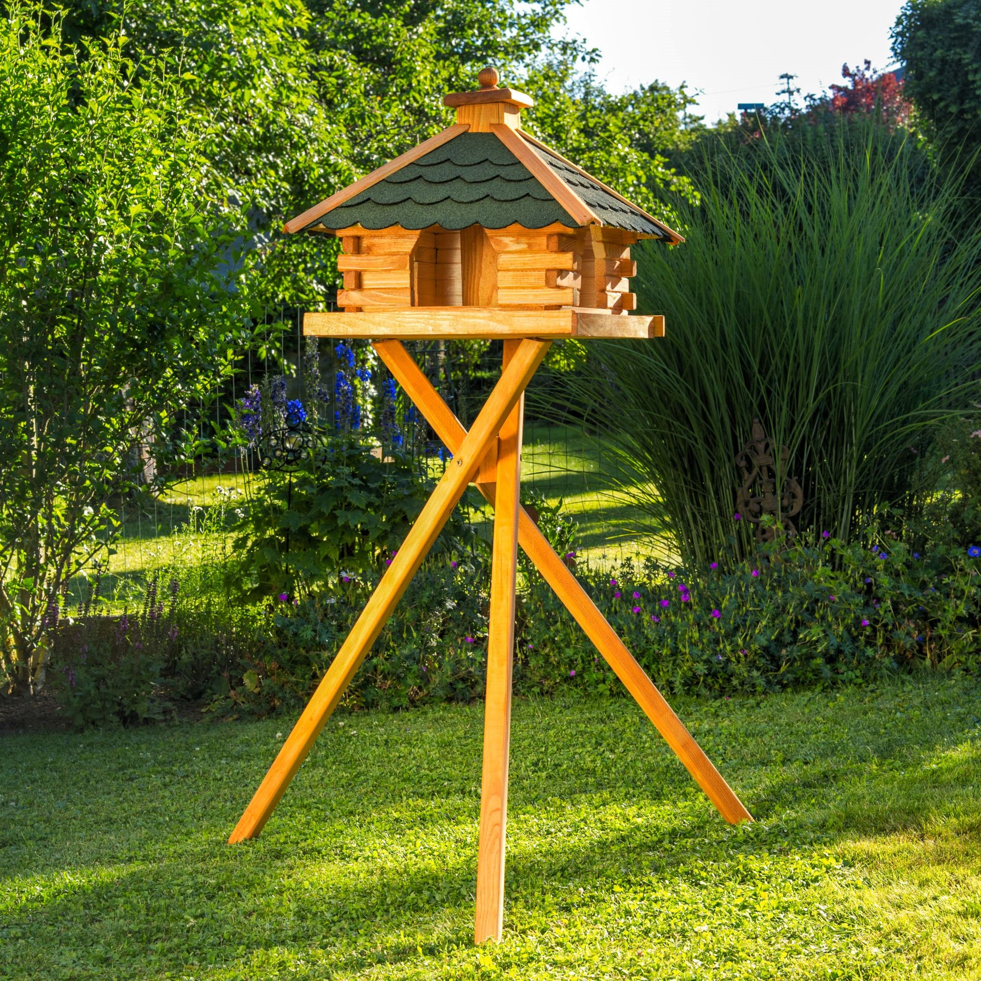 Großes Futtervogelhaus - Holz & farbiges Dach - 50 x 45 cm, V20 Bitum XXL Großes Futtervogelhaus - Holz & farbiges Dach - 50 x 45 cm - Ansicht 3