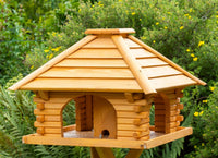 Vogel-Blockhaus - V 20 - Holz & Lamellendach - 50 x 38 cm