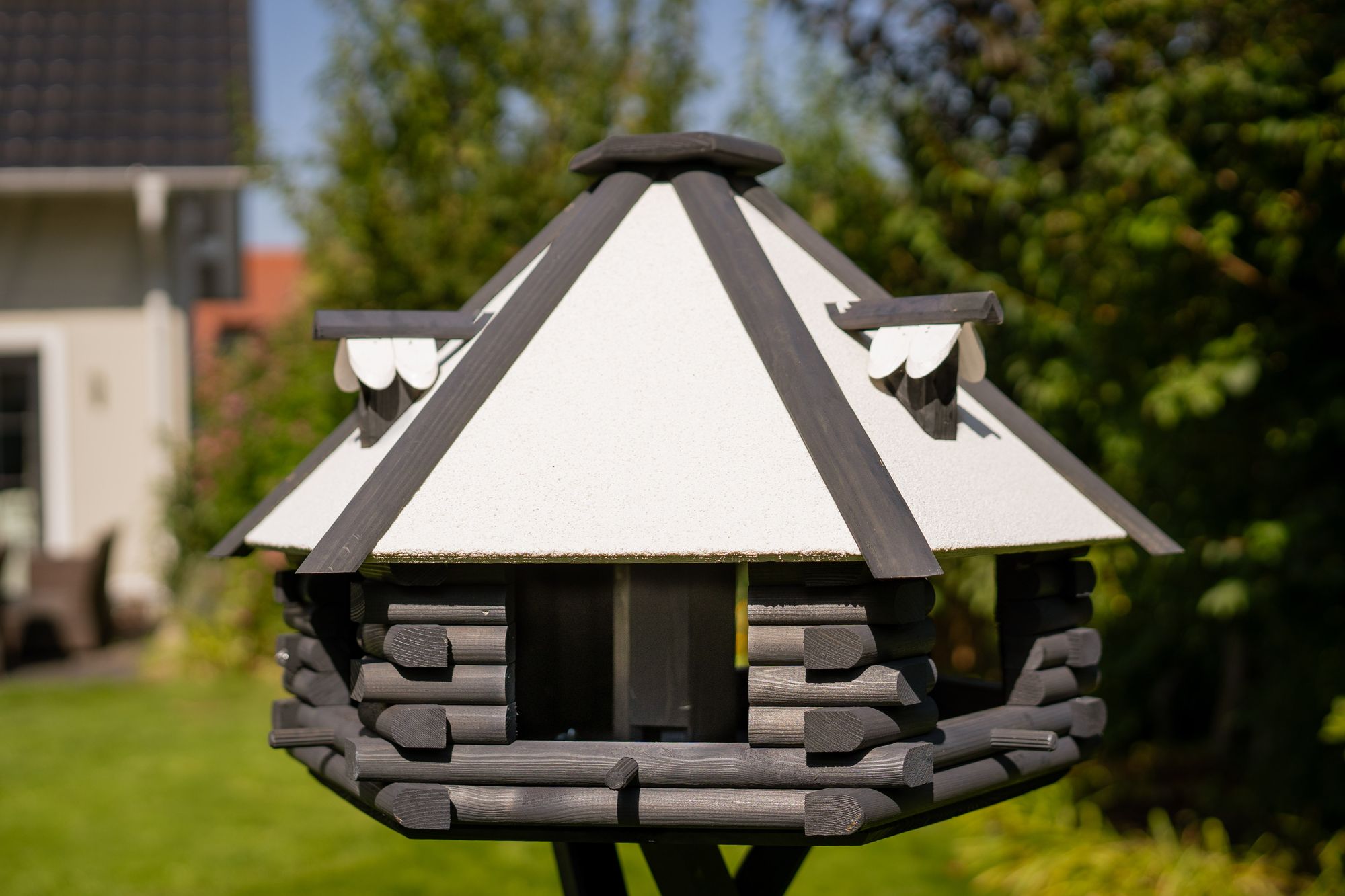 Vogelhaus, Futterhaus V13 XXL Stein verschiedene Varianten und Optionen wie Solarbeleuchtung und Ständer - Ansicht 5
