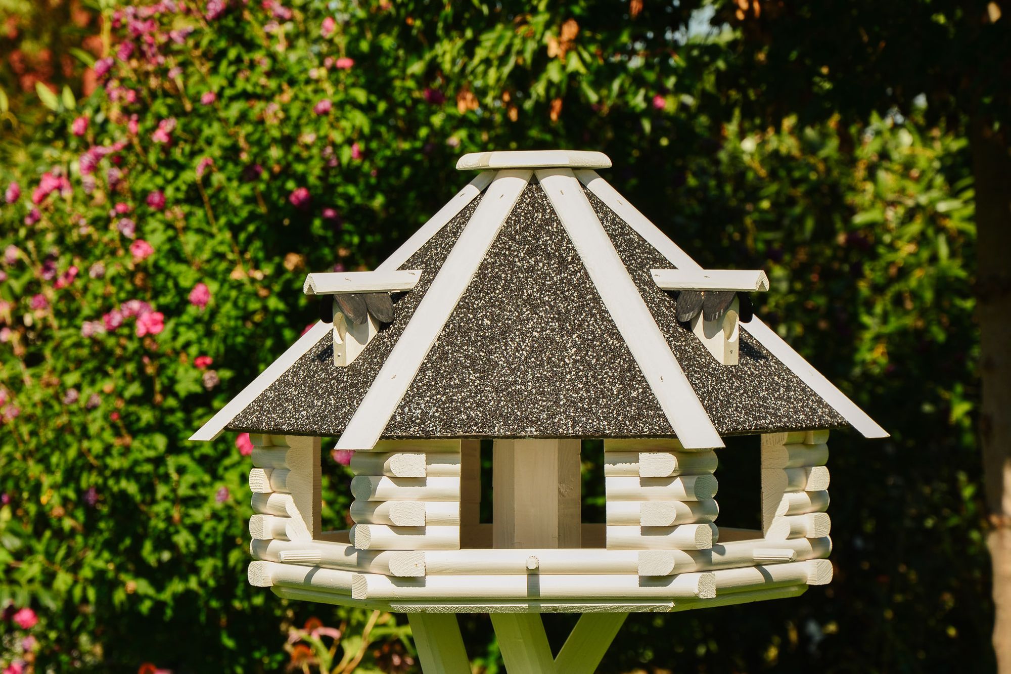 Vogelhaus, Futterhaus V13 XXL Stein verschiedene Varianten und Optionen wie Solarbeleuchtung und Ständer - Ansicht 3