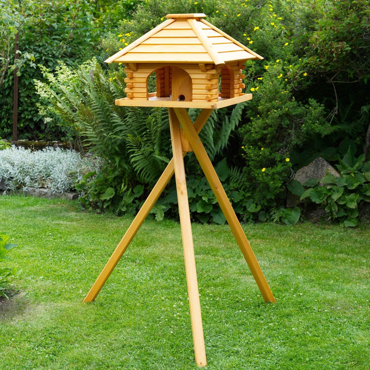 Vogel-Blockhaus - V 20 - Holz & Lamellendach - 50 x 38 cm - Ansicht 3