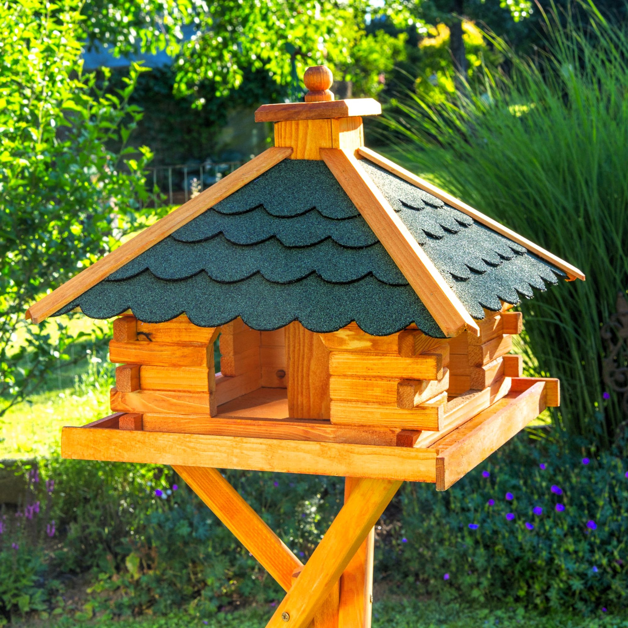 Großes Futtervogelhaus - Holz & farbiges Dach - 50 x 45 cm, V20 Bitum XXL Großes Futtervogelhaus - Holz & farbiges Dach - 50 x 45 cm - Ansicht 6