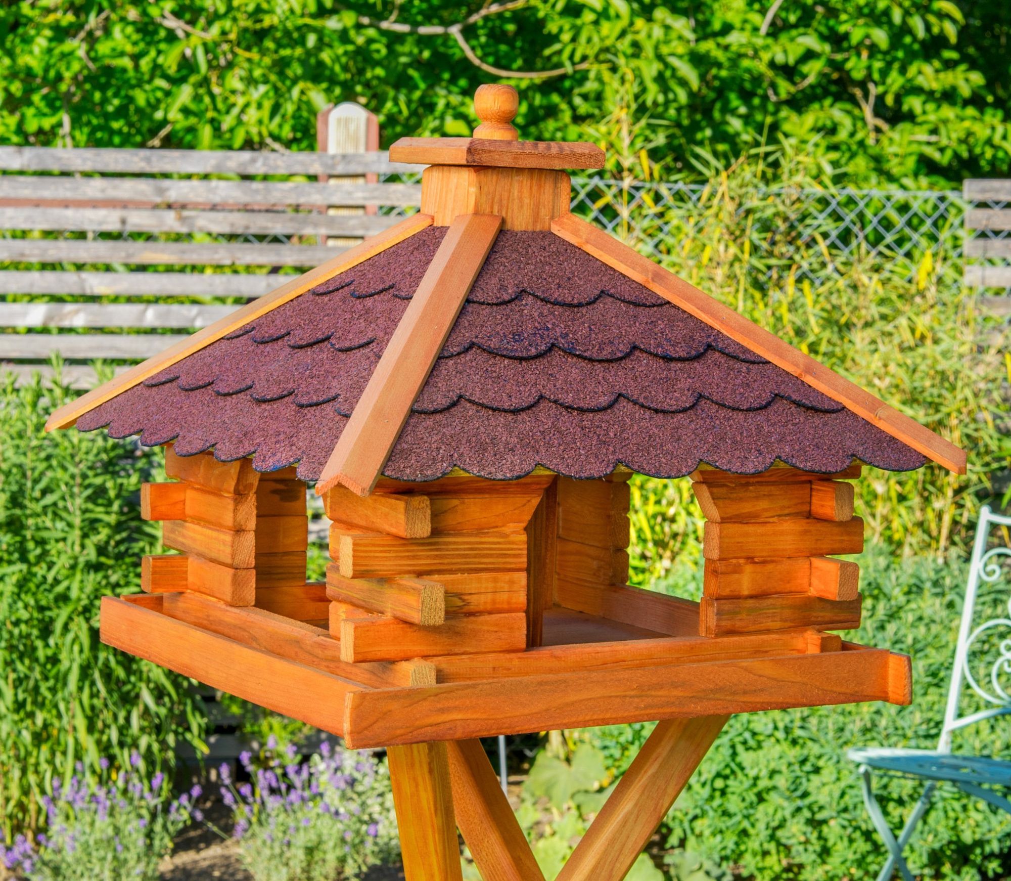 Großes Futtervogelhaus - Holz & farbiges Dach - 50 x 45 cm, V20 Bitum XXL Großes Futtervogelhaus - Holz & farbiges Dach - 50 x 45 cm - Ansicht 5