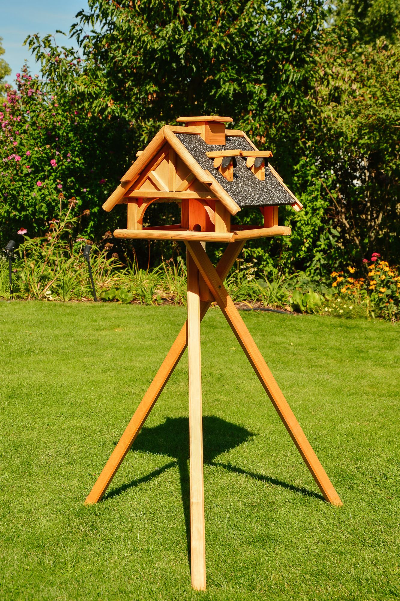 Vogelhaus in Weiß oder Braun - Holz mit Steinputz - 50 x 36 cm - Ansicht 3