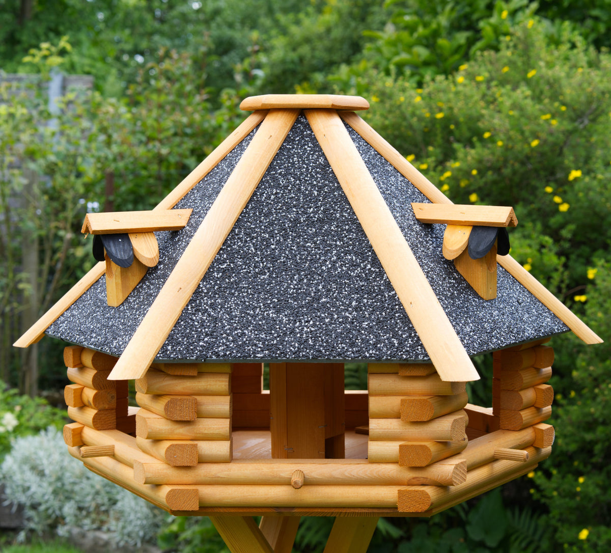 XXL Luxus Vogelhaus, Blickfang, Vogelfutterhaus aus Holz, 70x45 cm, V13s XXL mit Ständer.