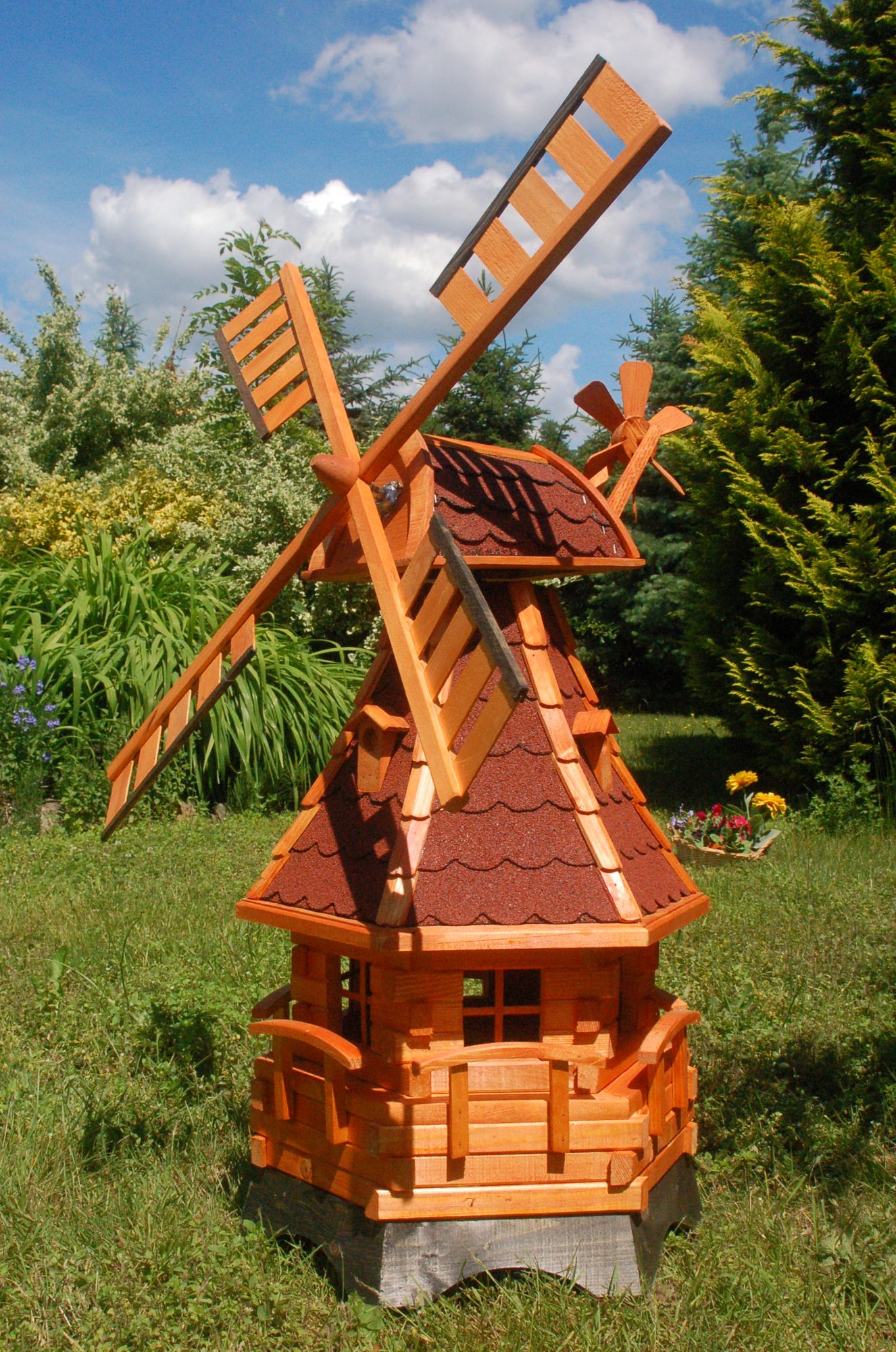 Norddeutsche Windmühle 1,25m kugelgelagert, verschieden Farben - Ansicht 4