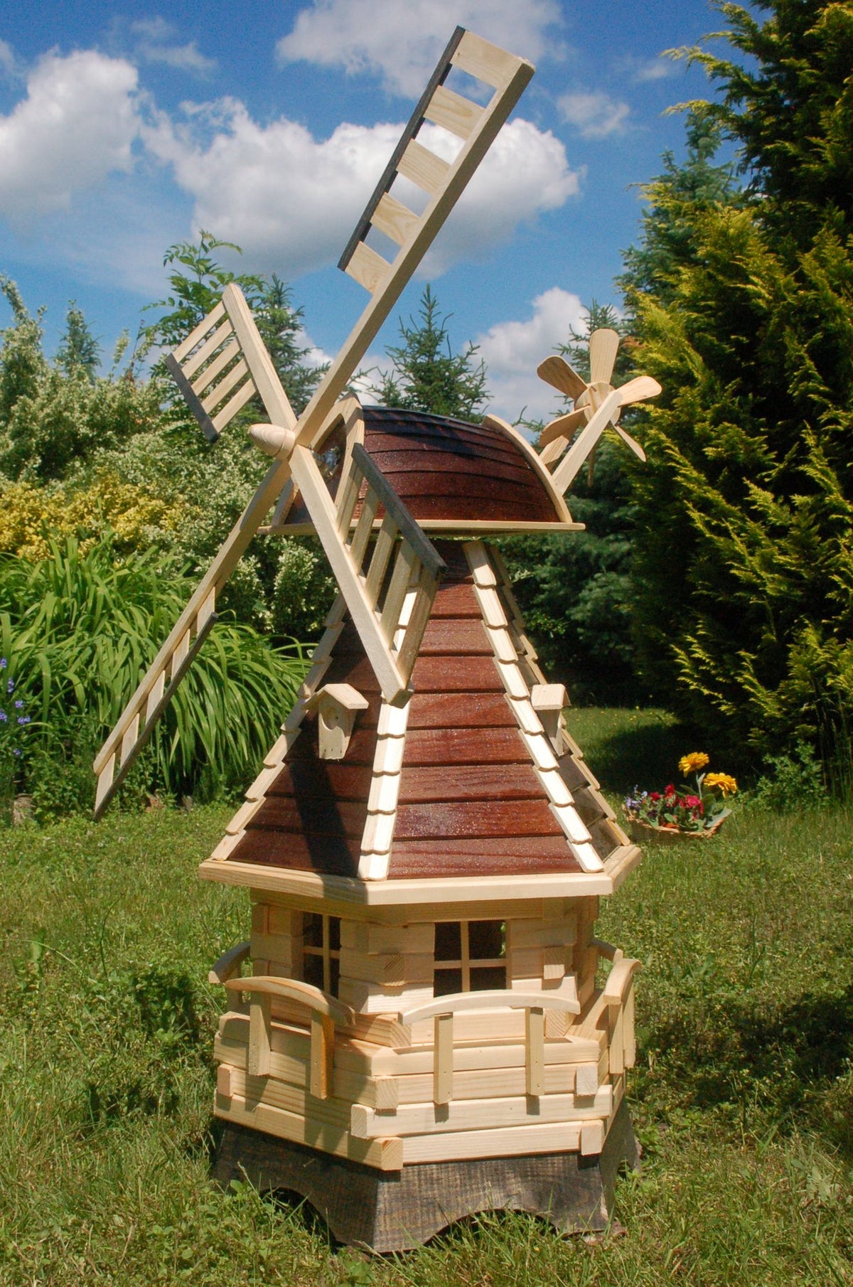 Garten-Windmühle mit Lamellendach – Höhe 1,25m