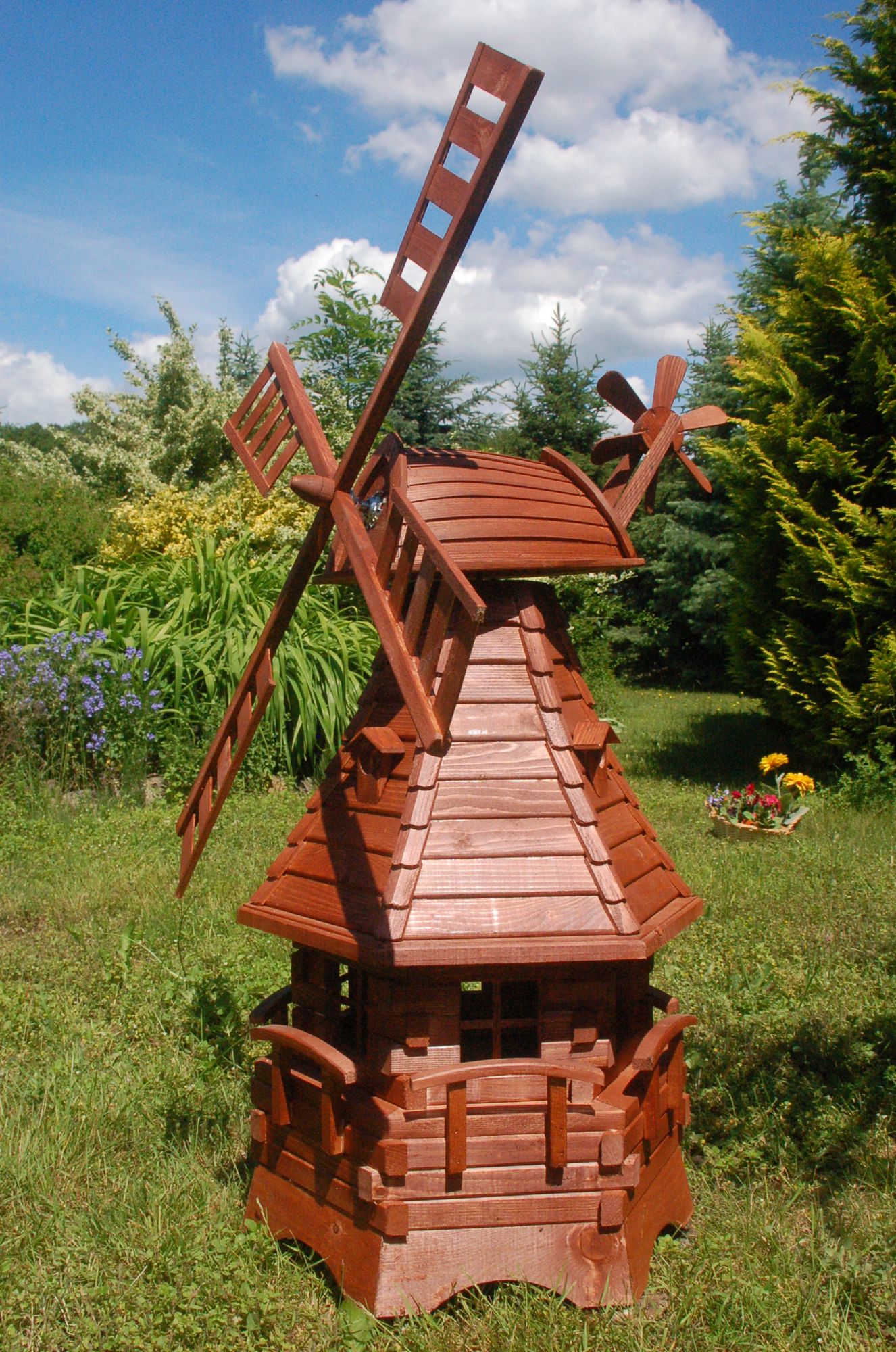 Garten-Windmühle mit Lamellendach – Höhe 1,25m - Ansicht 5