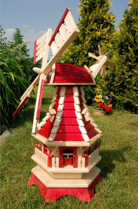 Norddeutsche Holzwindmühle – mit rotem Anstrich und Solar - Ansicht 4