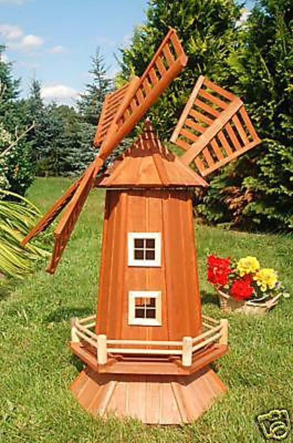 Garten-Windmühle aus Holz – Höhe 1,15 Meter