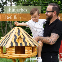 XXL Luxus Vogelhaus absoluter Blickfang, Vogelfutterhaus aus Holz, V13b XXL mit Ständer - Ansicht 4