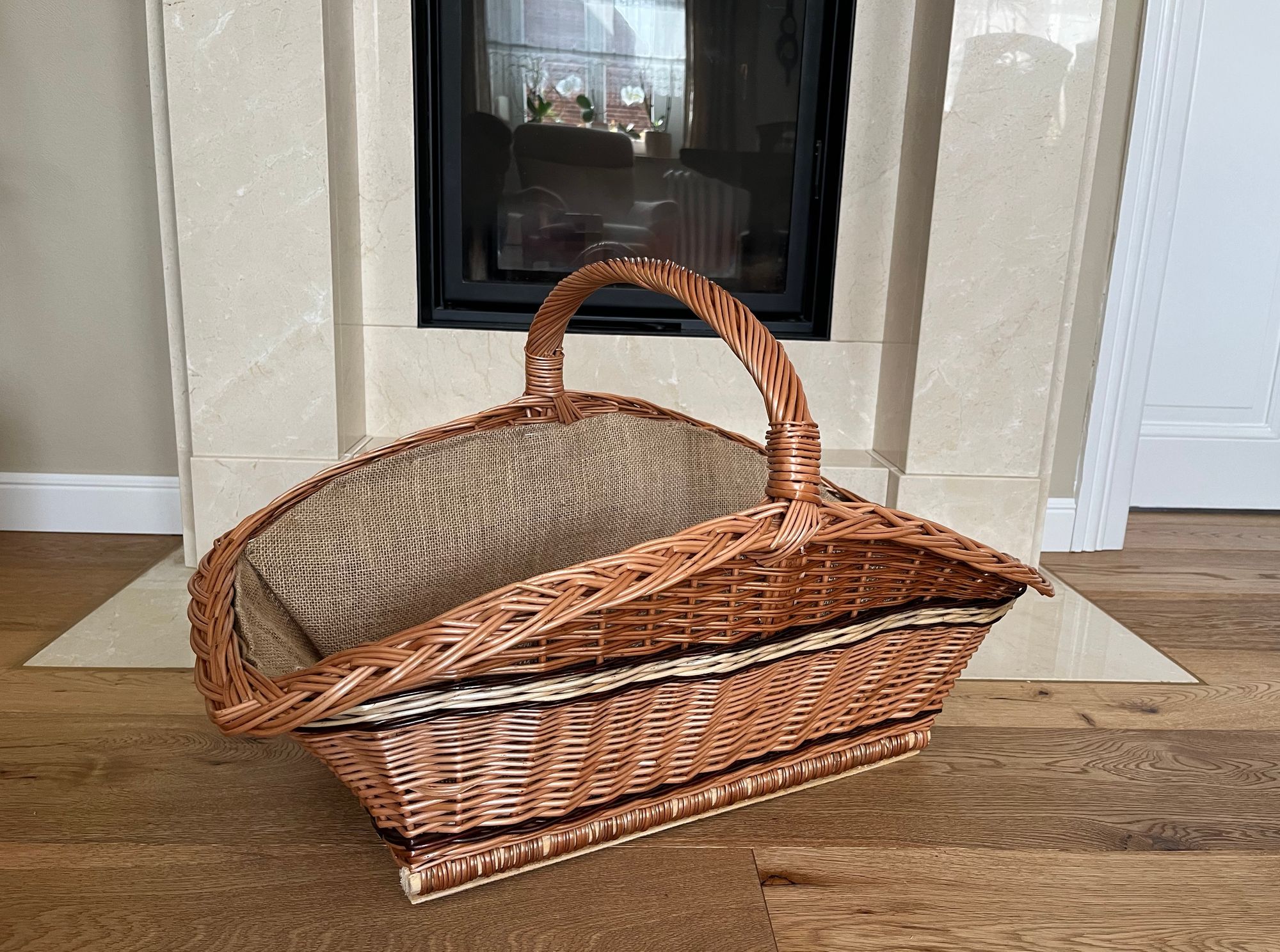Kaminkorb, Kaminholzkorb Nr.5 mit Jute