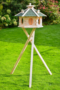 Vogelpavillon Naturholz mit farbiges Bitumdach