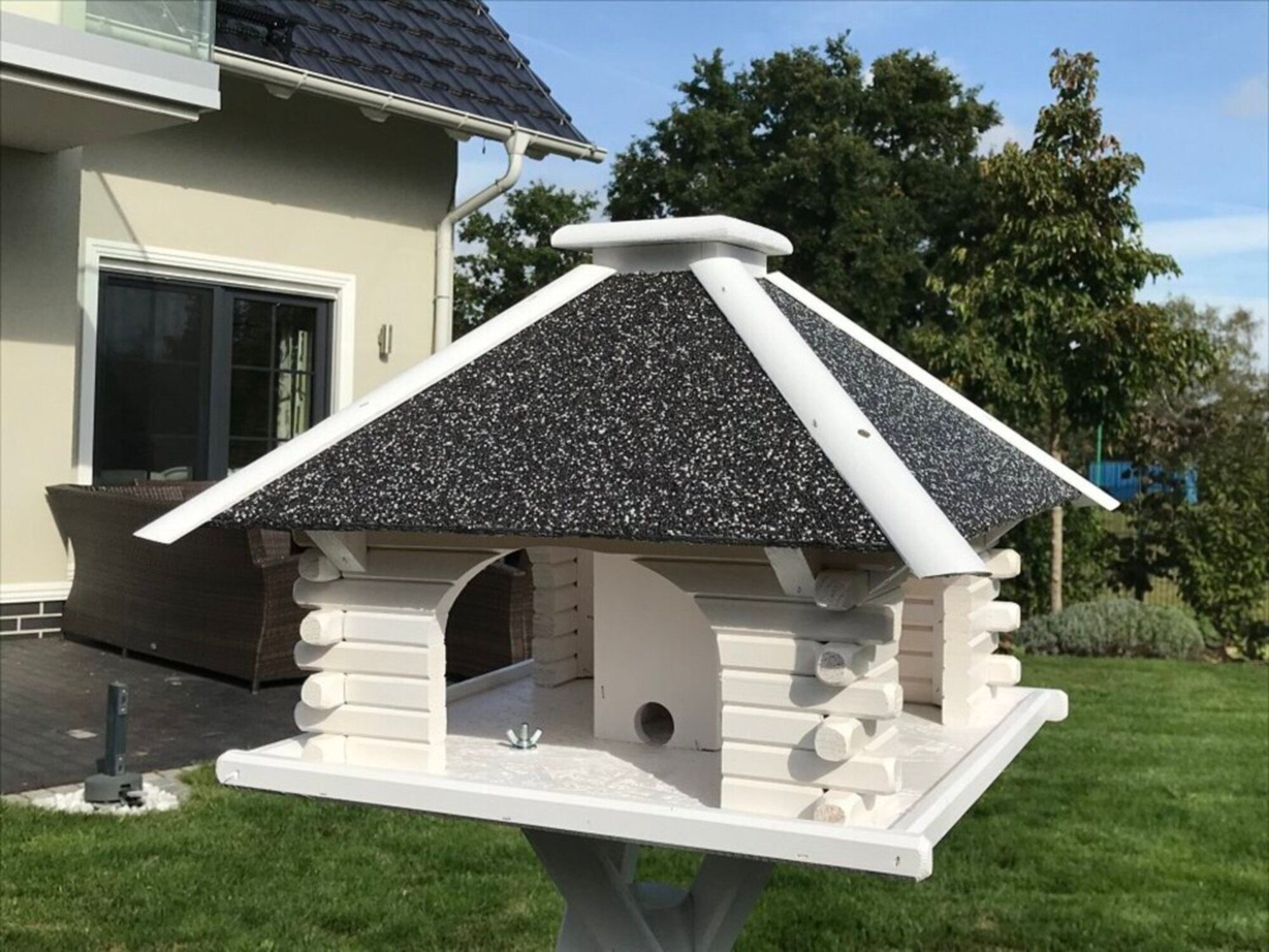Vogelhaus, Vogelhäuschen, Futterhaus V 20 Stein weiss