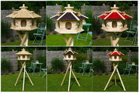 Vogelhaus Vogelhäusschen Futterhaus, verschiedene Farben, Holzschindeldach natur V16